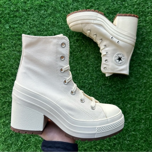 💝Converse Chuck 70 De Luxe Heel Hi Egret - Picture 4 of 9